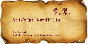 Világi Natália névjegykártya